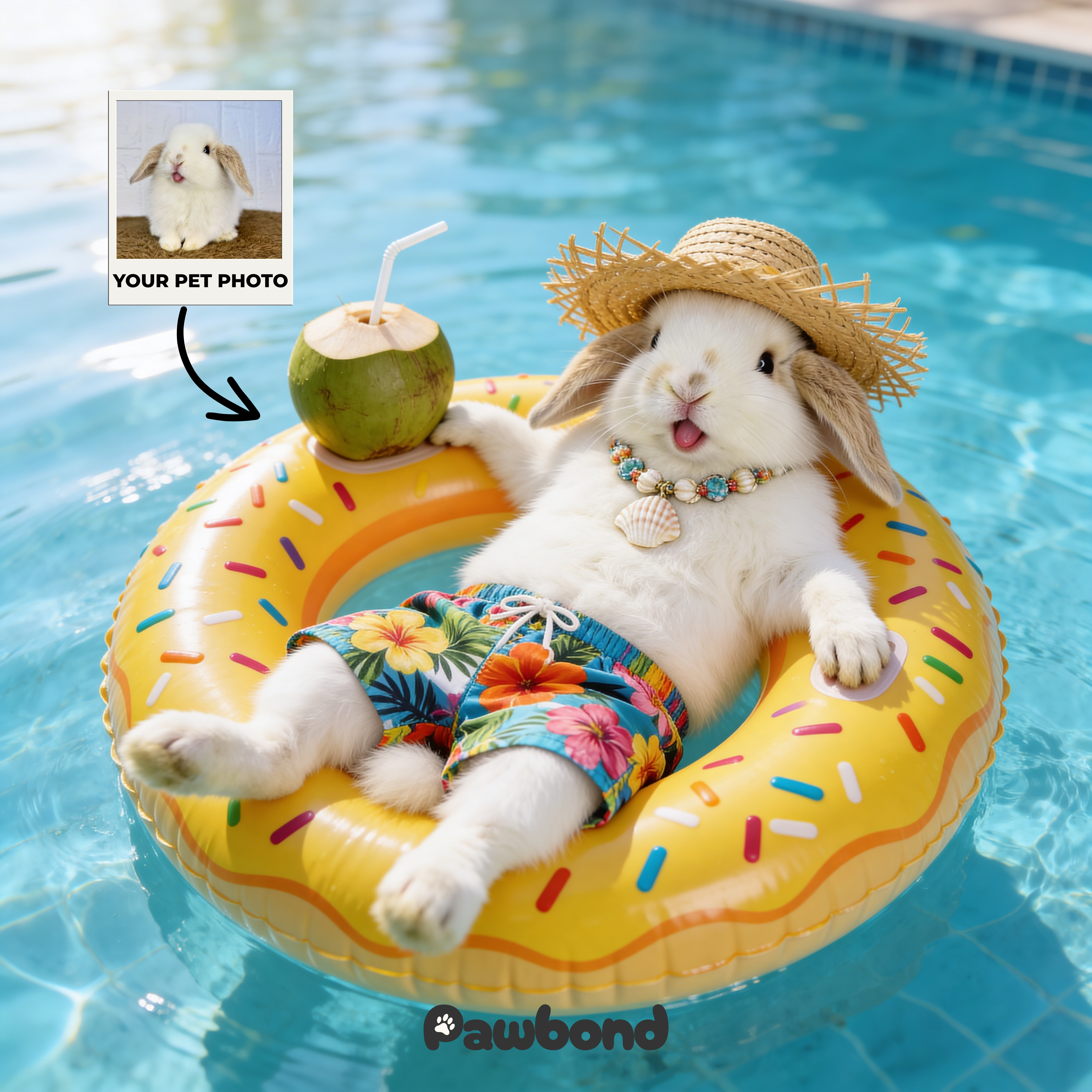 Custom Pet Poster Golden Wave Summer Portrait – Personalized High-Resolution Matte Print for Wall Art, Home Decor, or Unique Gifts for Pet Lovers (Frame Not Included)